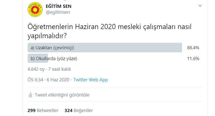 Öğretmenlerin Yıl Sonu Mesleki Çalışmalarını Uzaktan Erişimle Yapması İçin Bakanlığa Başvurduk