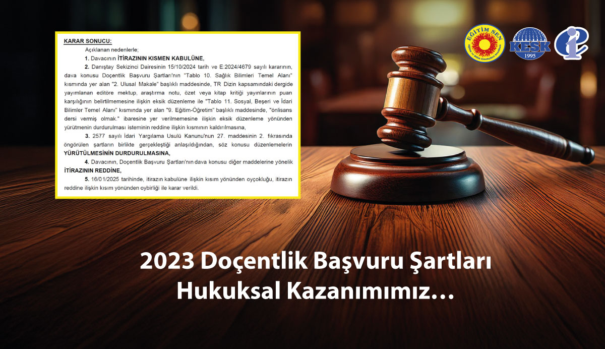 2023 Doçentlik Başvuru Şartları Hukuksal Kazanımımız…