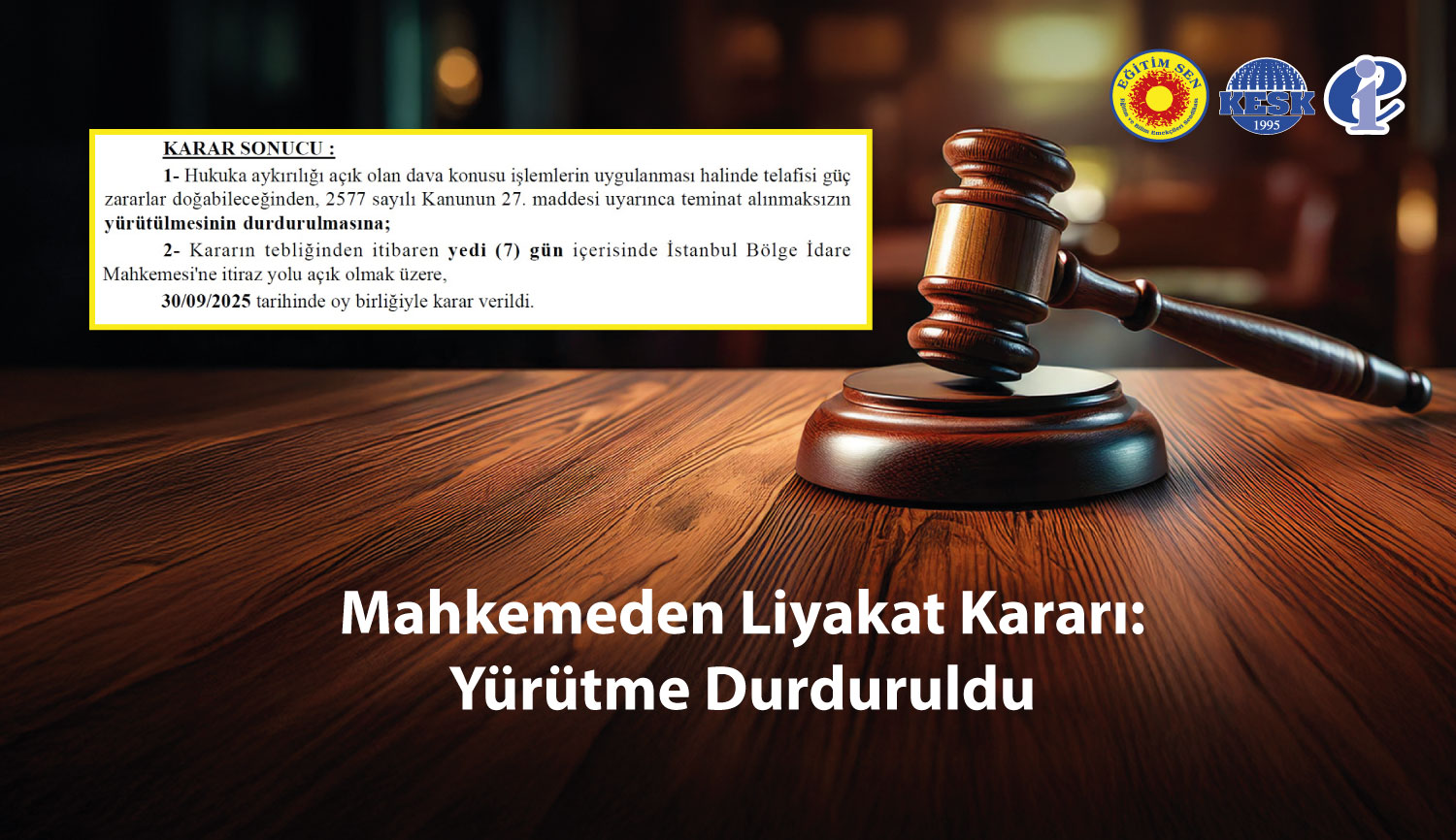 Mahkemeden Liyakat Kararı: Yürütme Durduruldu
