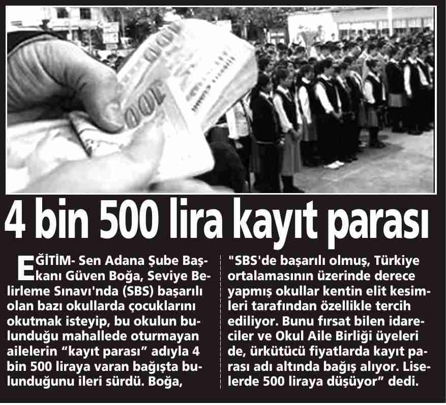 4 Bin 500lira Kayıt Parası - Şok