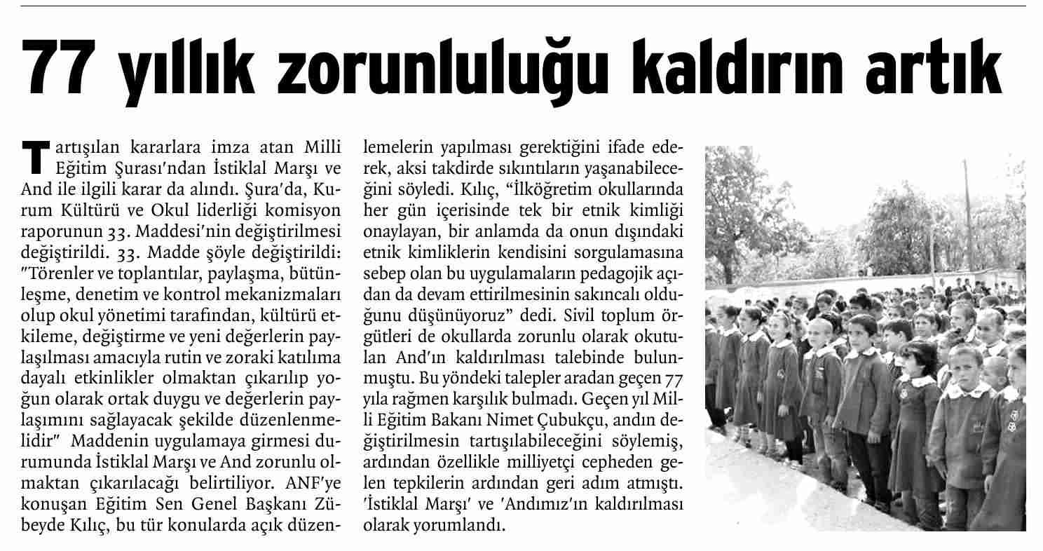 77 Yıllık Zorunluluğu Kaldırın Artık - Birgün
