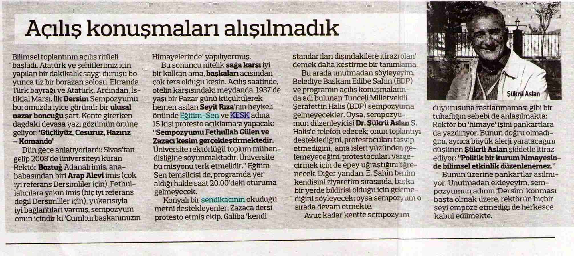 Açılış Konuşmaları Alışılmadık - Radikal