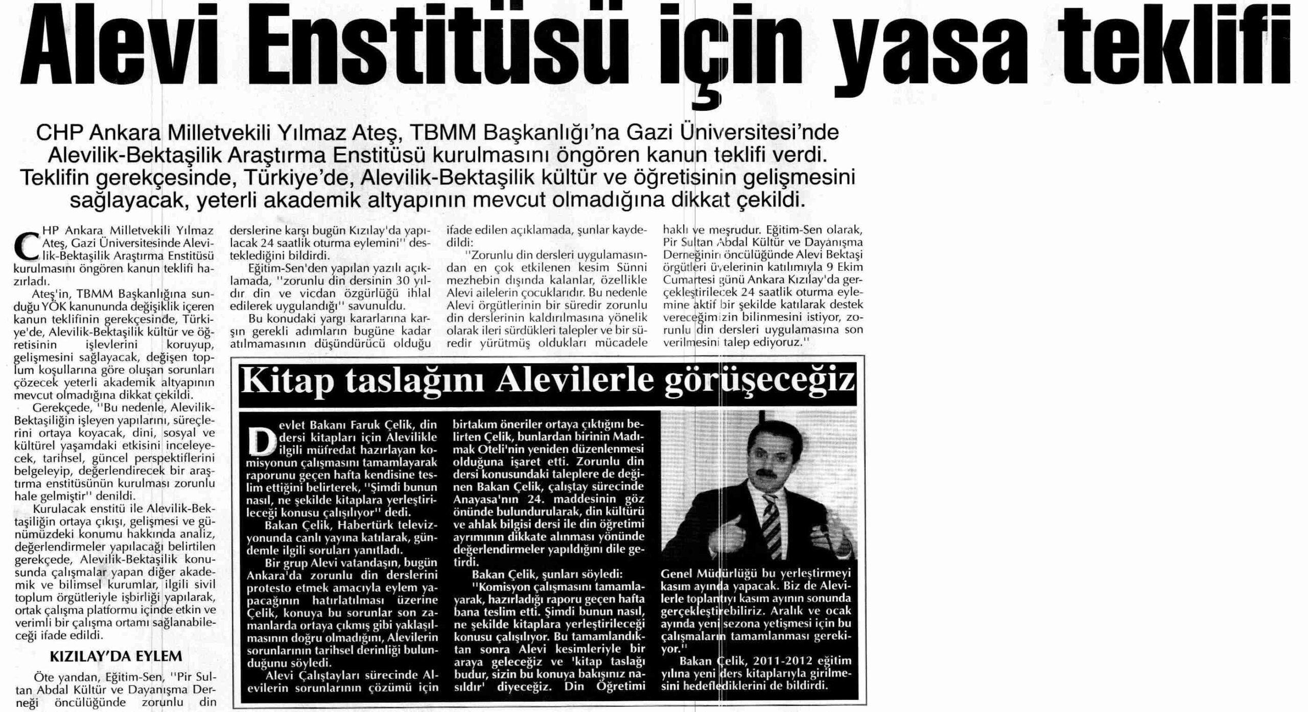Alevi Enstitüsü İçin Yasa Teklifi - Başkent