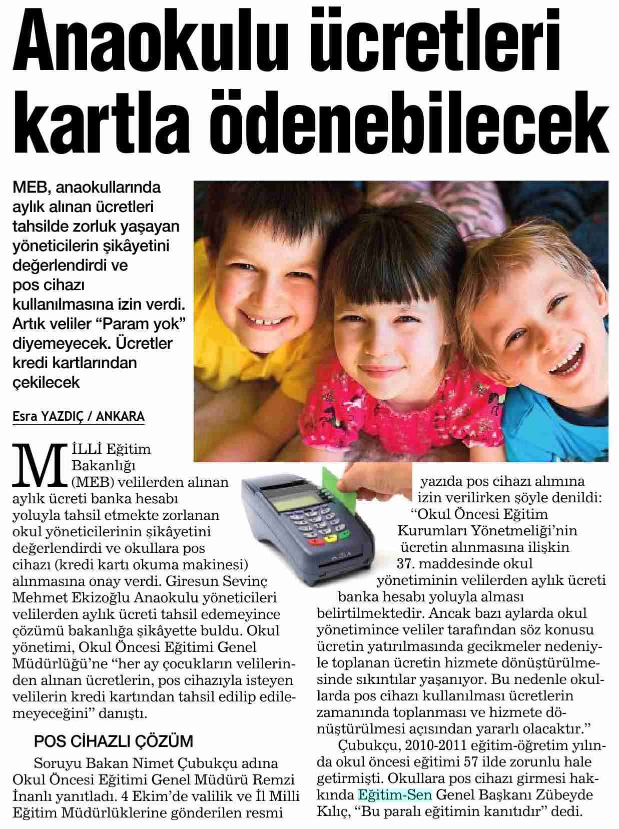 Anaokulu Ücretleri Kartla Ödenebilecek - Habertürk