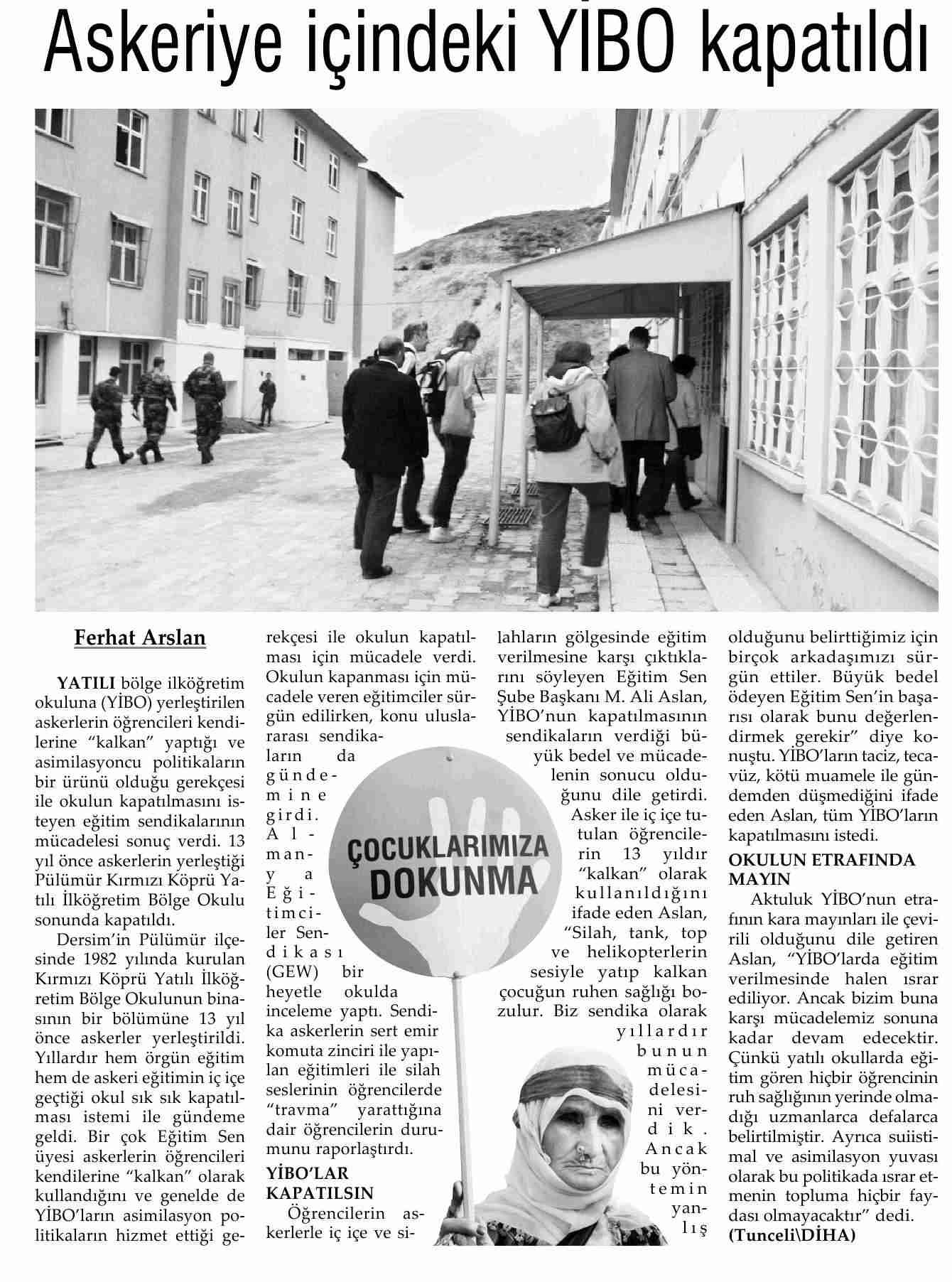 Askeriye İçindeki YİBO Kapatıldı - Evrensel