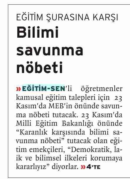 Bilimi Savunma Nöbeti - Birgün