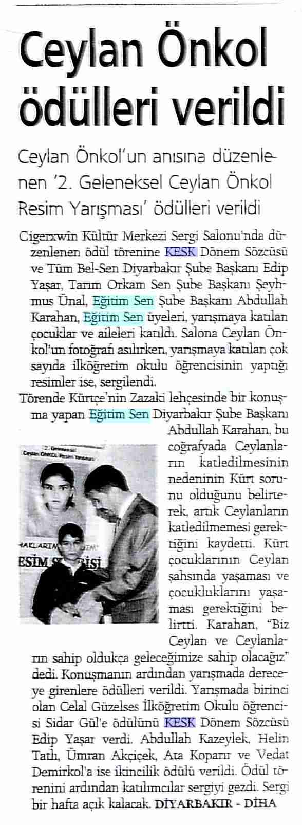Ceylan Önkol Ödülleri Verildi - Günlük