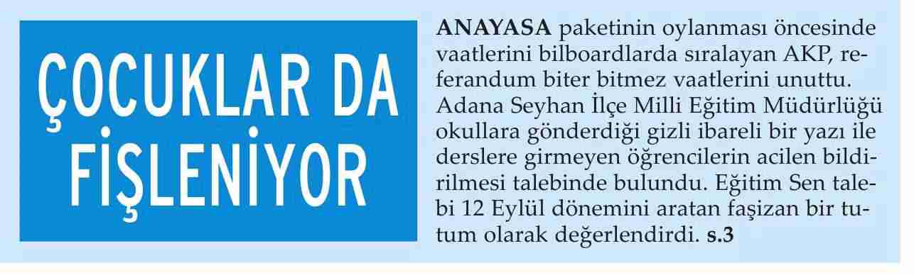 Çocuklarda Fişleniyor - Evrensel