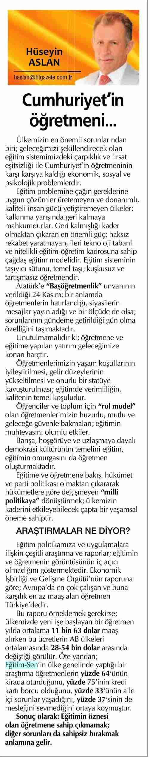 Cumhuriyetin Öğretmeni - Habertürk Egeli