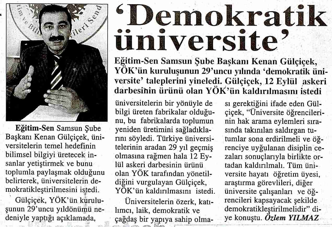 Demokratik Üniversite - Haber Gazetesi