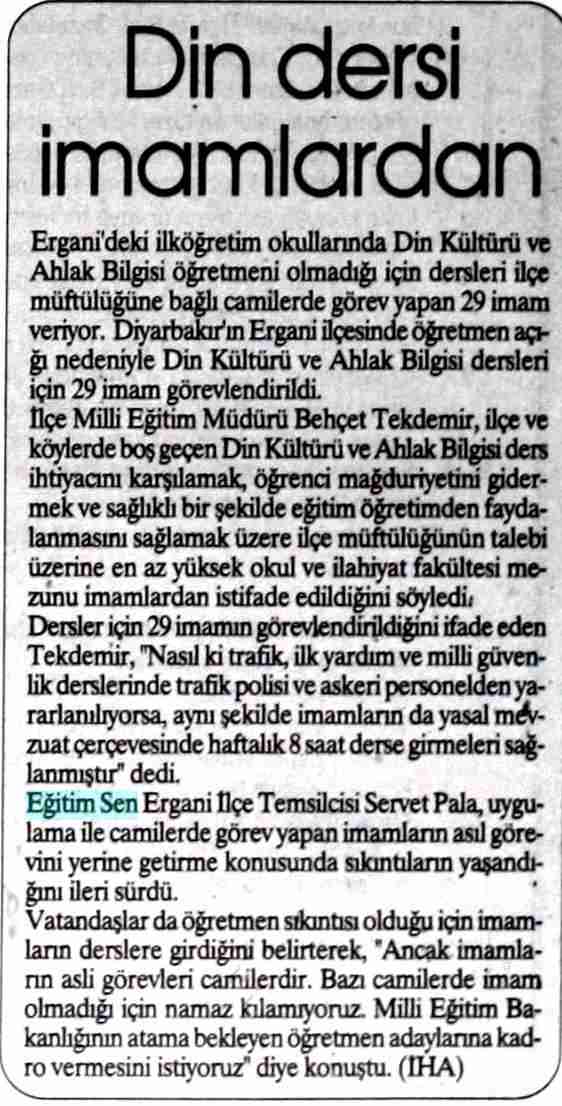 Din Dersi İmamlardan - Kent