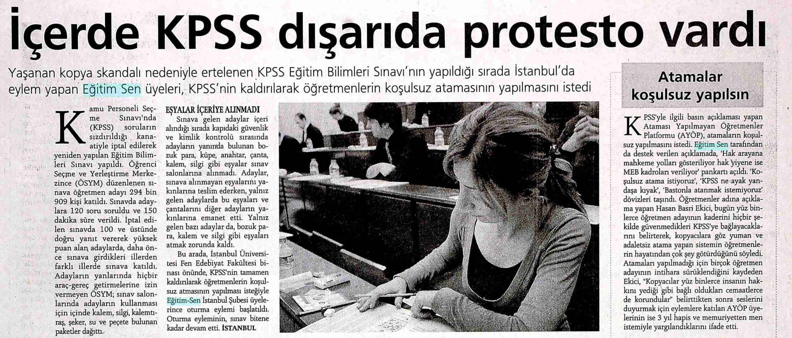 Eğitim Bilimi Sınavı Tekrarlandı - Günlük