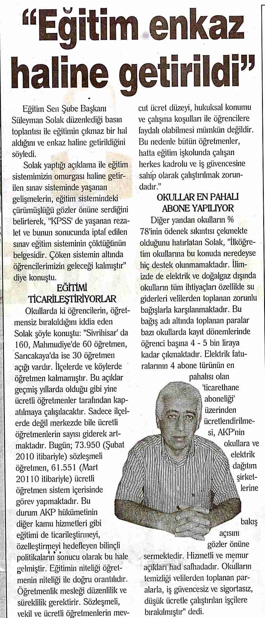 Eğitim Enkaz Haline Getirildi - Milli İrade
