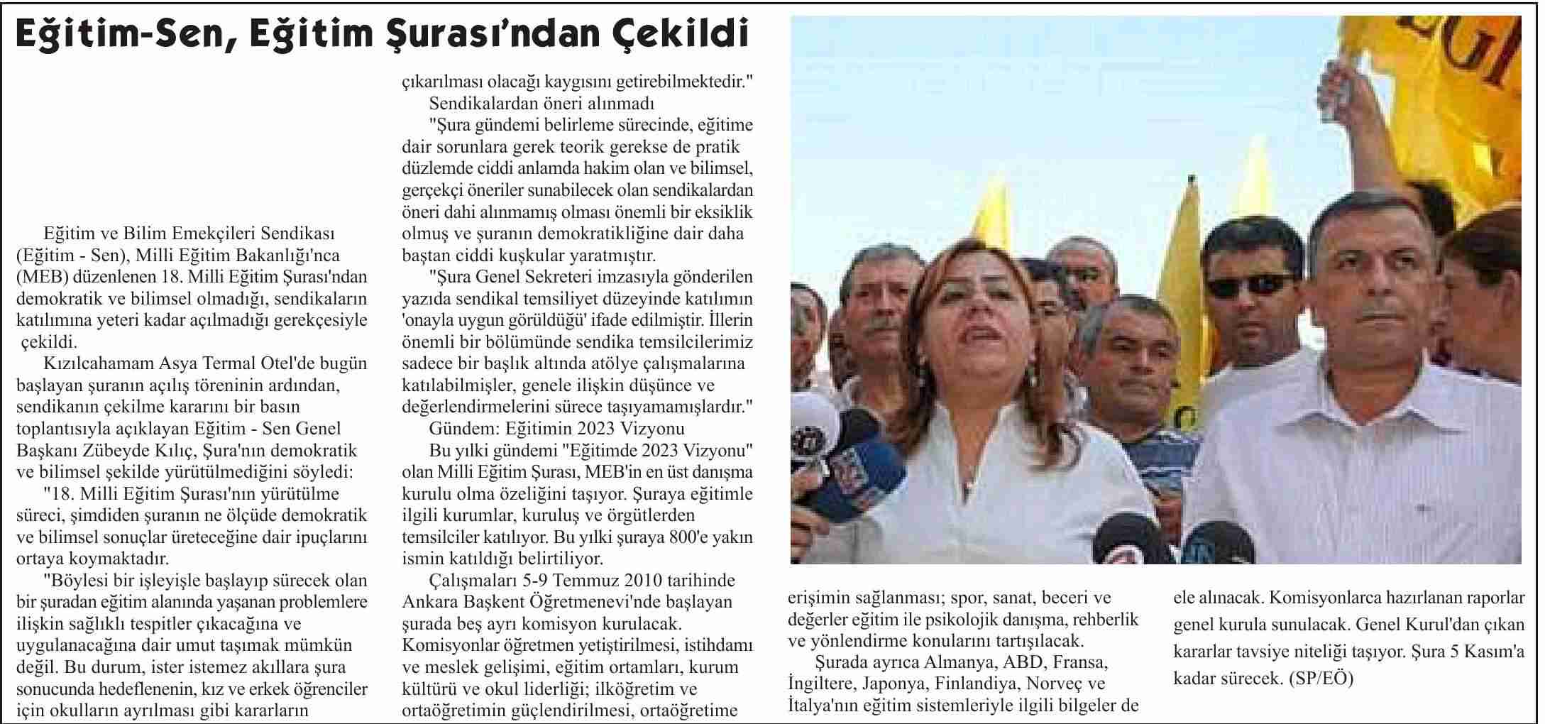 Eğitim Sen Eğitim Şurasından Çekildi_02 - Karahöyük