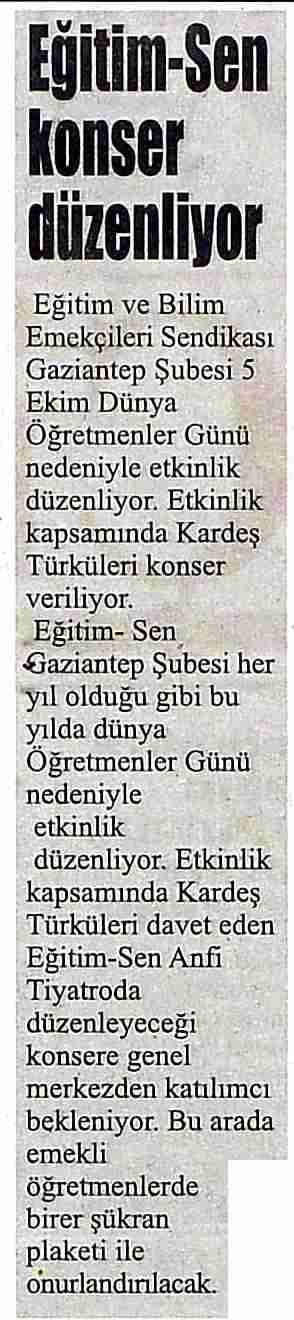 Eğitim Sen Konser Düzenliyor - Yeni Çizgi Gazetesi