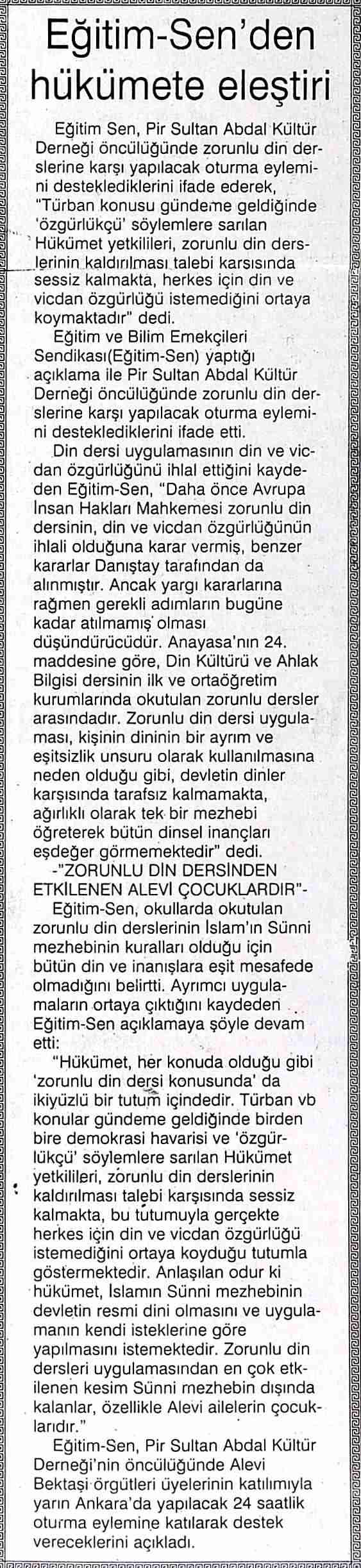 Eğitim Sen'den Hükümete Eleştiri - Bölge