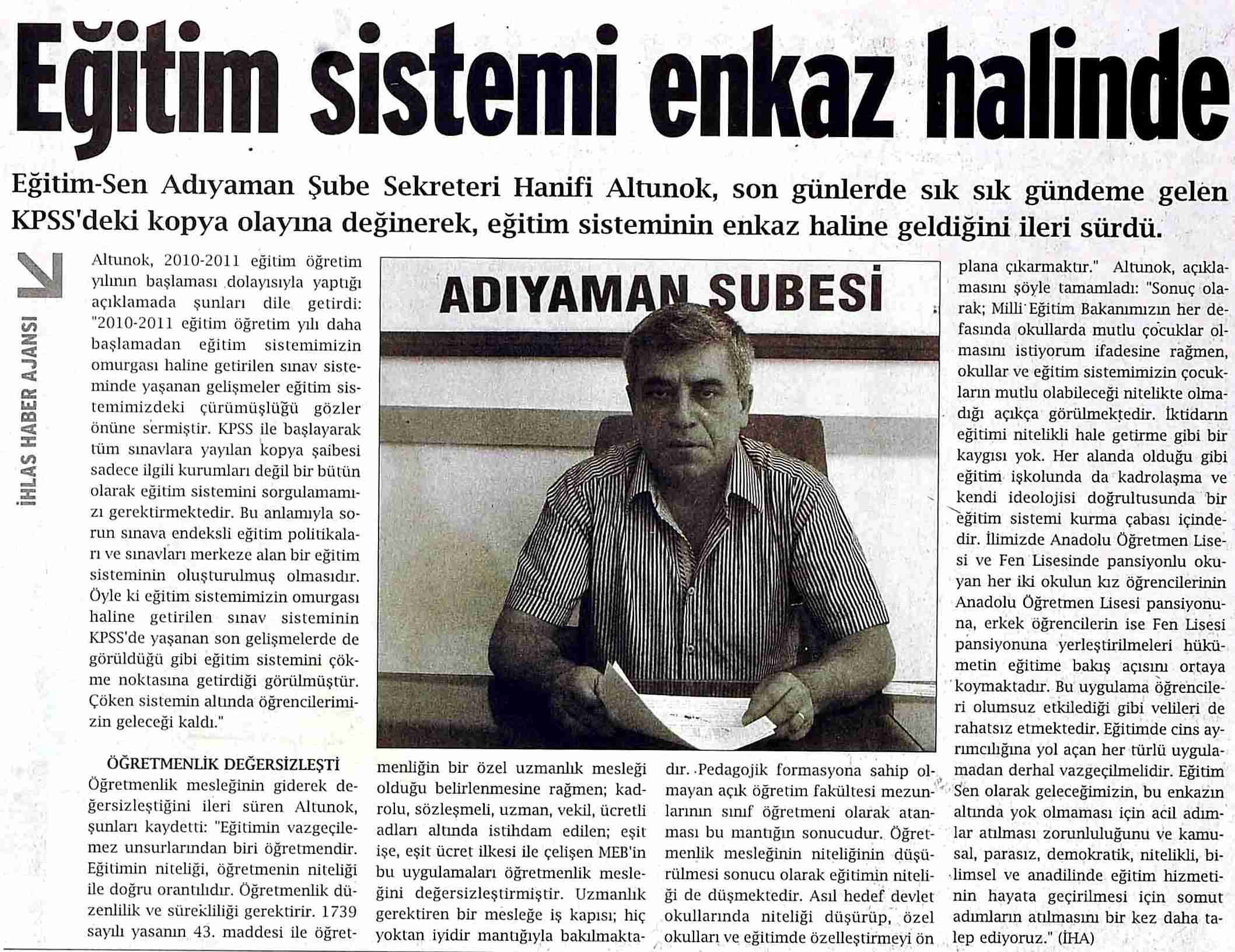 Eğitim Sistemi Enkaz Halinde - Telgraf