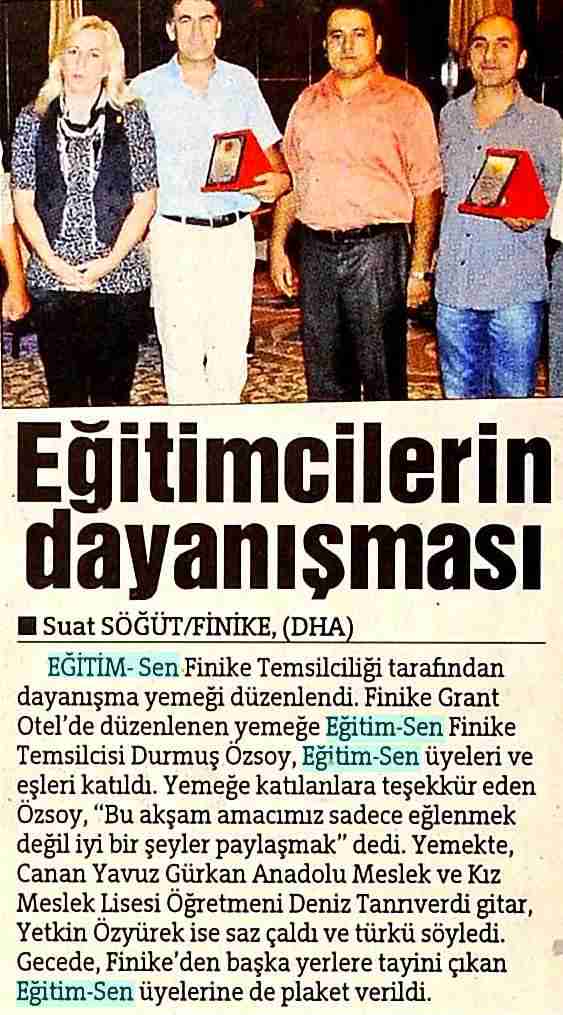 Eğitimcilerin Dayanışması - Hürriyet Akdeniz