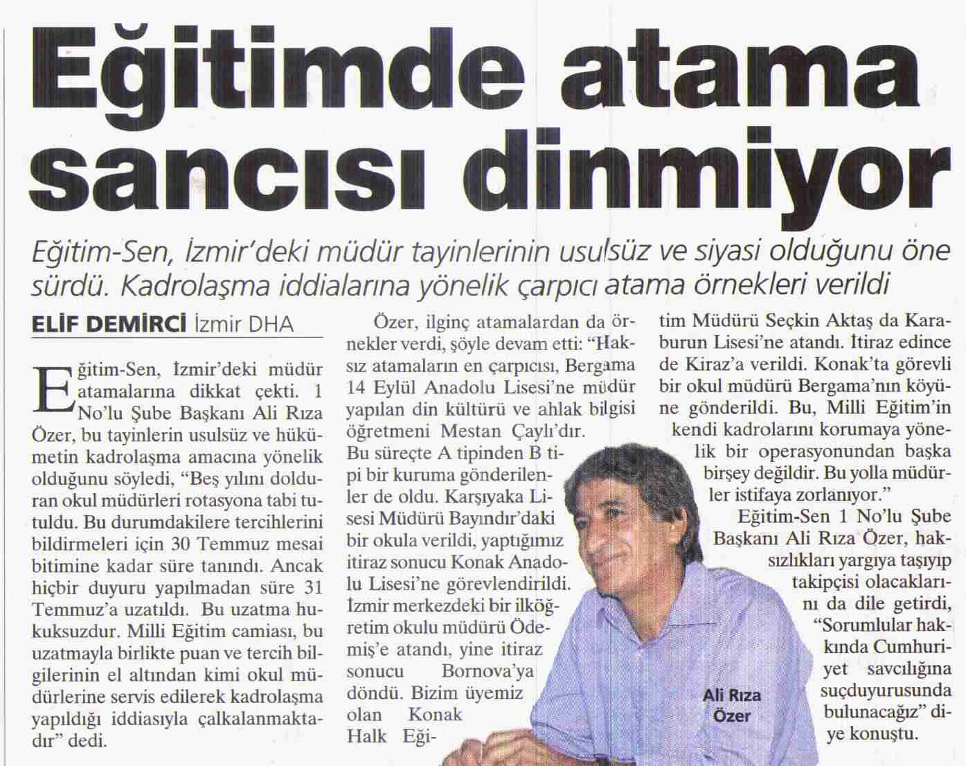 Eğitimde Atama Sancısı Dinmiyor - Milliyet Ege