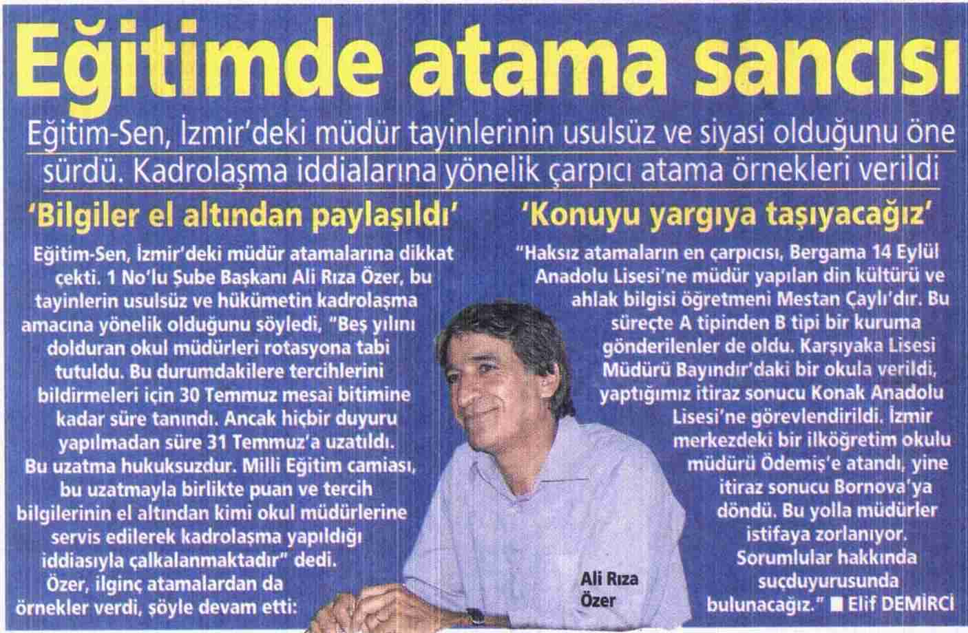 Eğitimde Atama Sancısı - Posta Ege