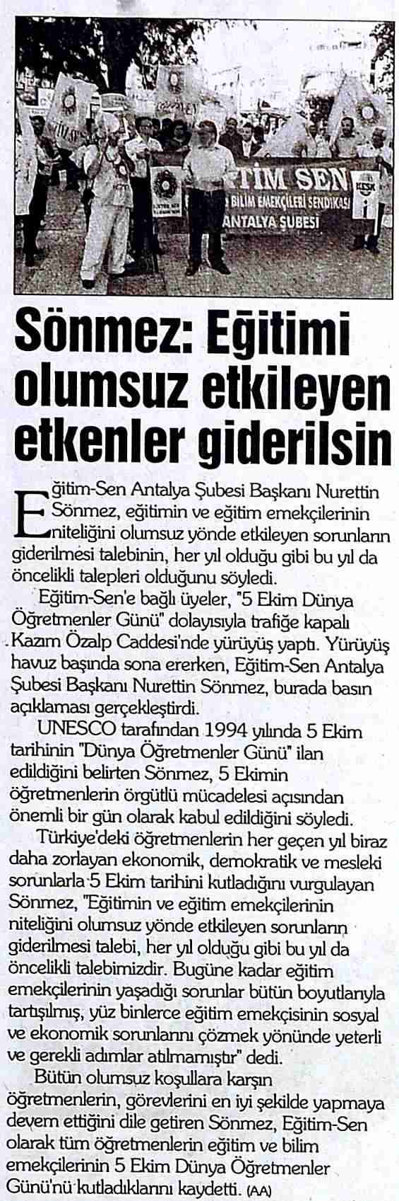 Eğitimi Olumsuz Etkileyen Etkenler Giderilsin - Gerçek Akdeniz