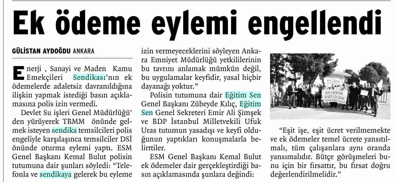 Ek Ödeme Eylemi Engellendi - Birgün