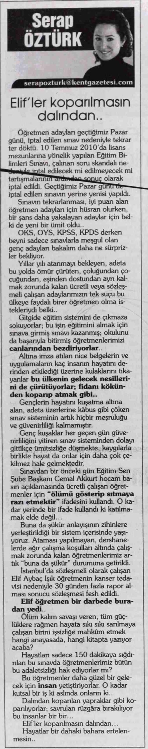 Elifler Koparılmasın Dalından - Kent