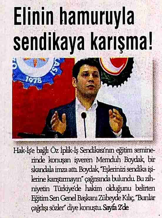 Elinin Hamuruyla Sendikaya Karışma - Günlük