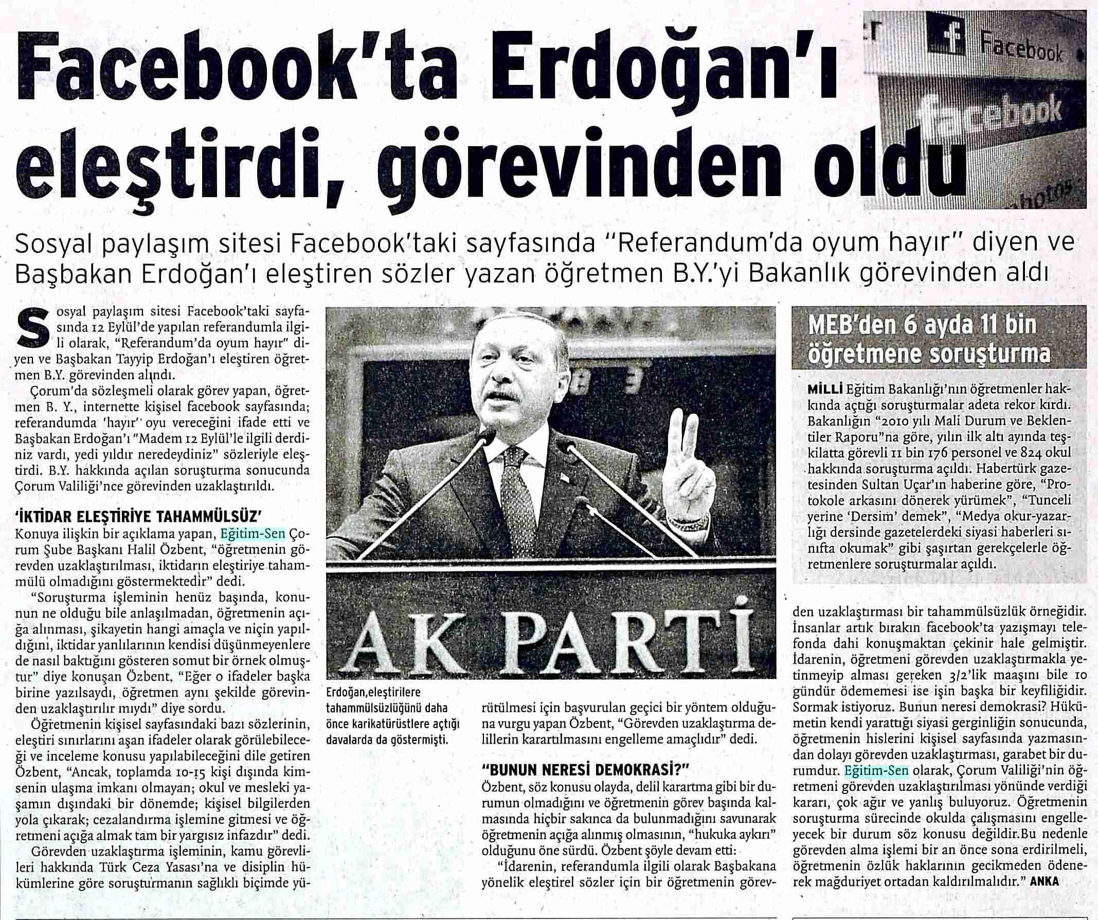 Erdoğan Eleştiriye Tahammülsüz - Birgün