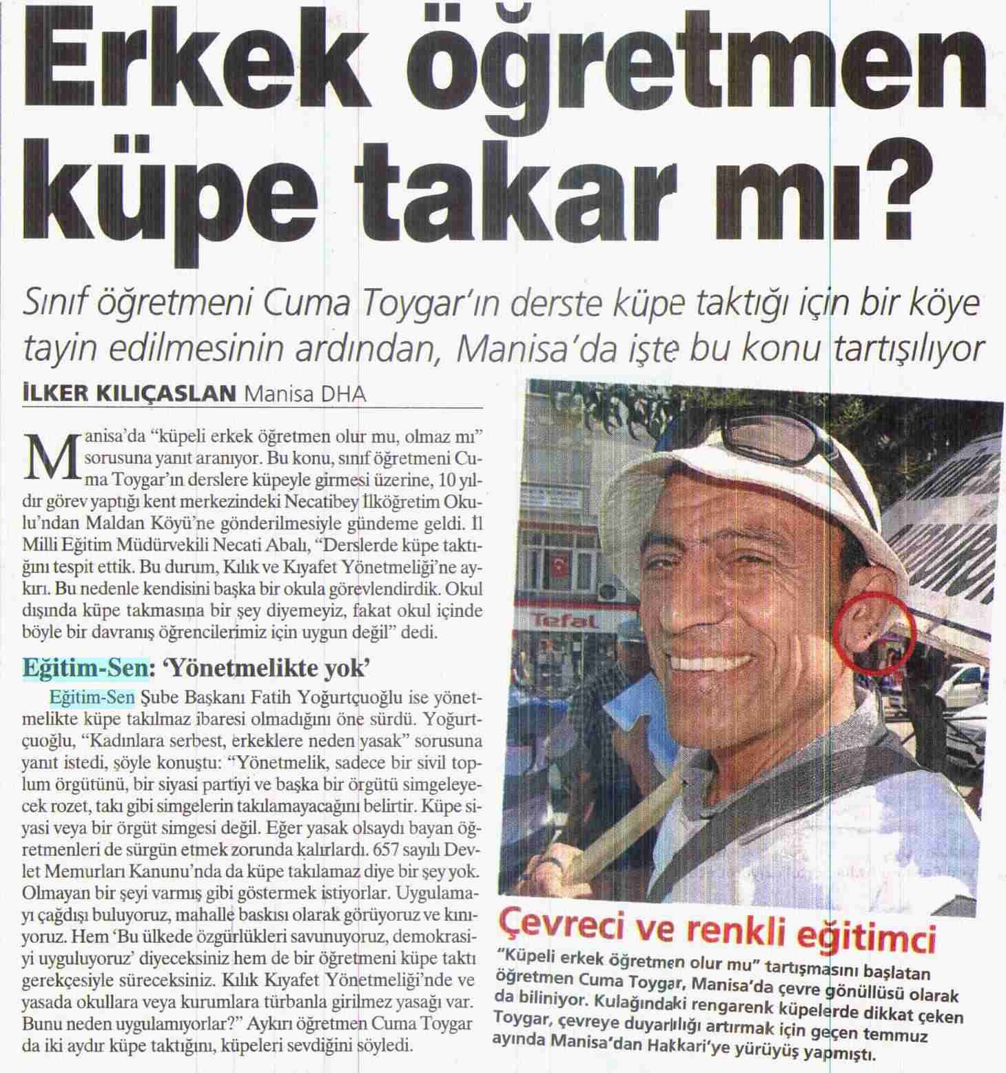 Erkek Öğretmen Küpe Takar Mı - Milliyet Ege