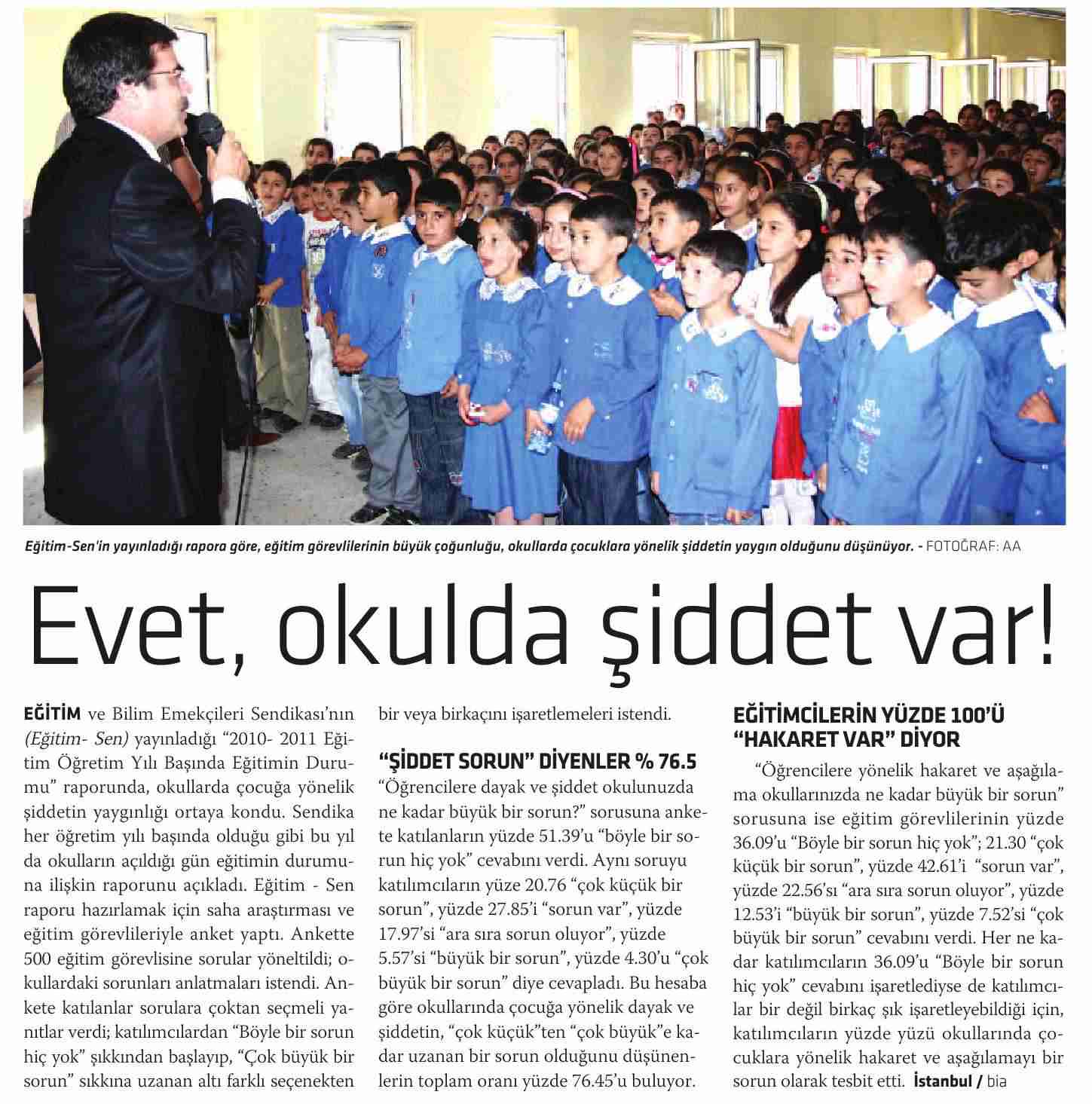 Evet, Okulda Şiddet Var - Yeni Asya