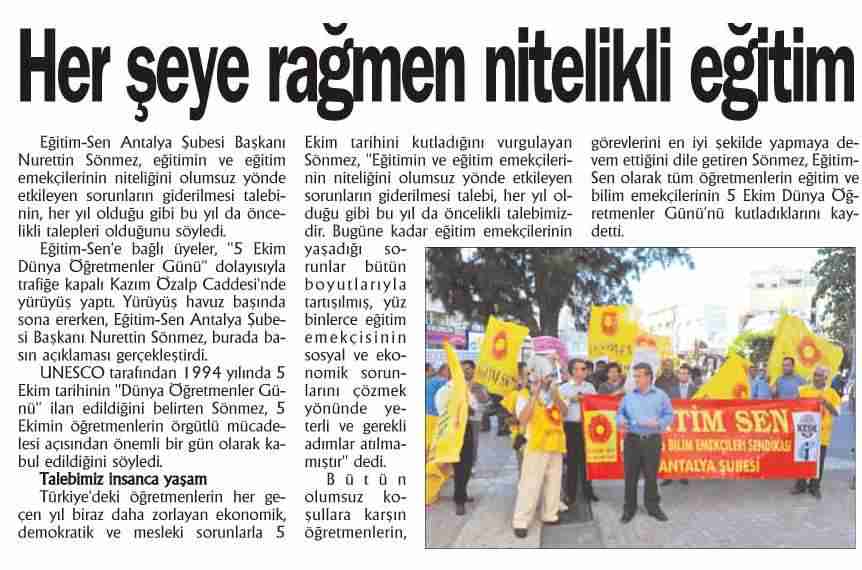 Herşeye Rağmen Nitelikli Eğitim - Antalya Gündem