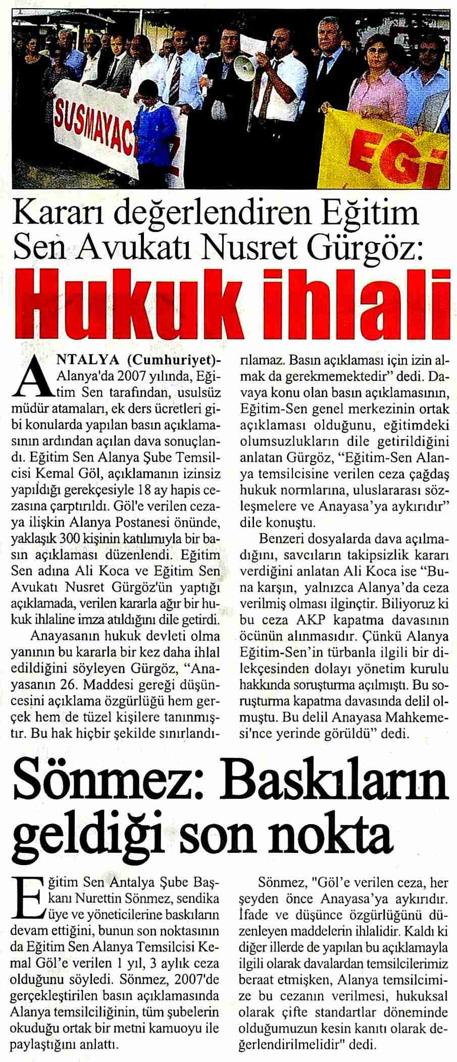 Hukuk İhlali - Cumhuriyet