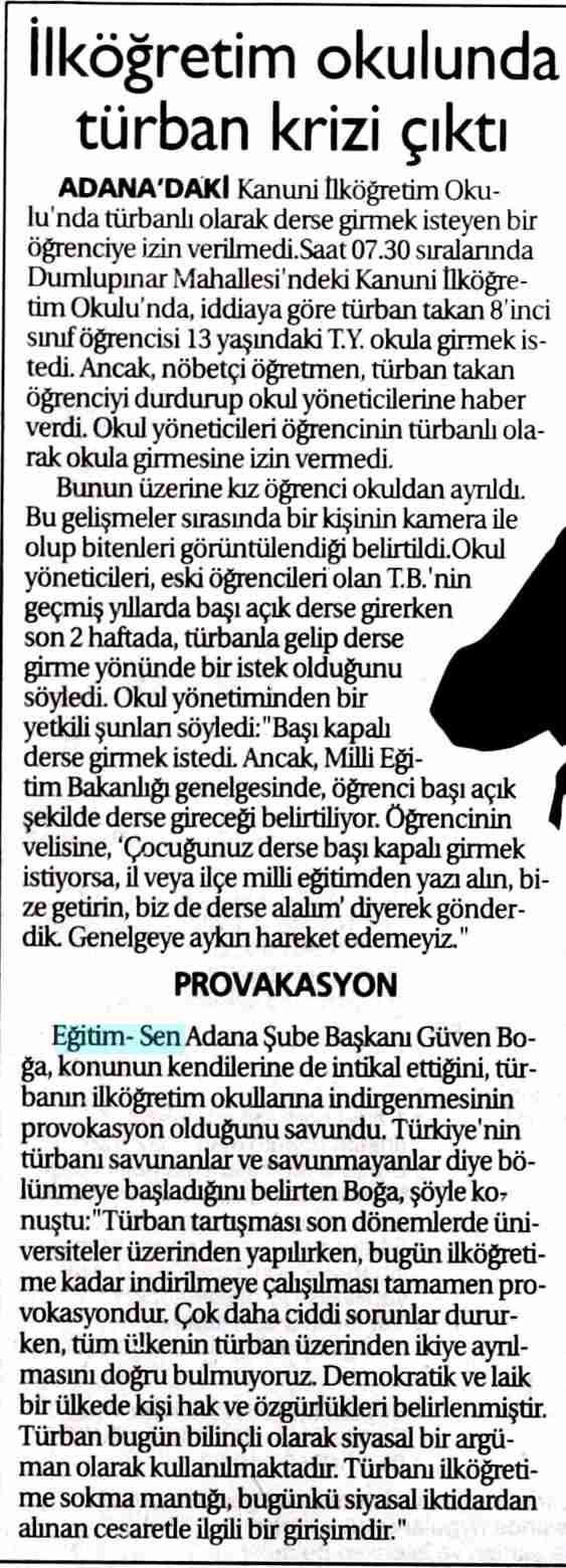 İlköğretim Okulunda Türban Krizi Çıktı - Bursa Hayat