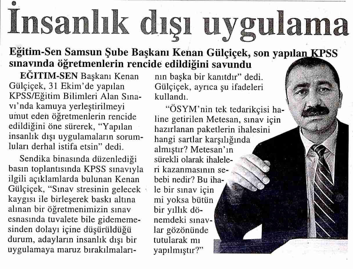 İnsanlık Dışı Uygulama - Haber Gazetesi