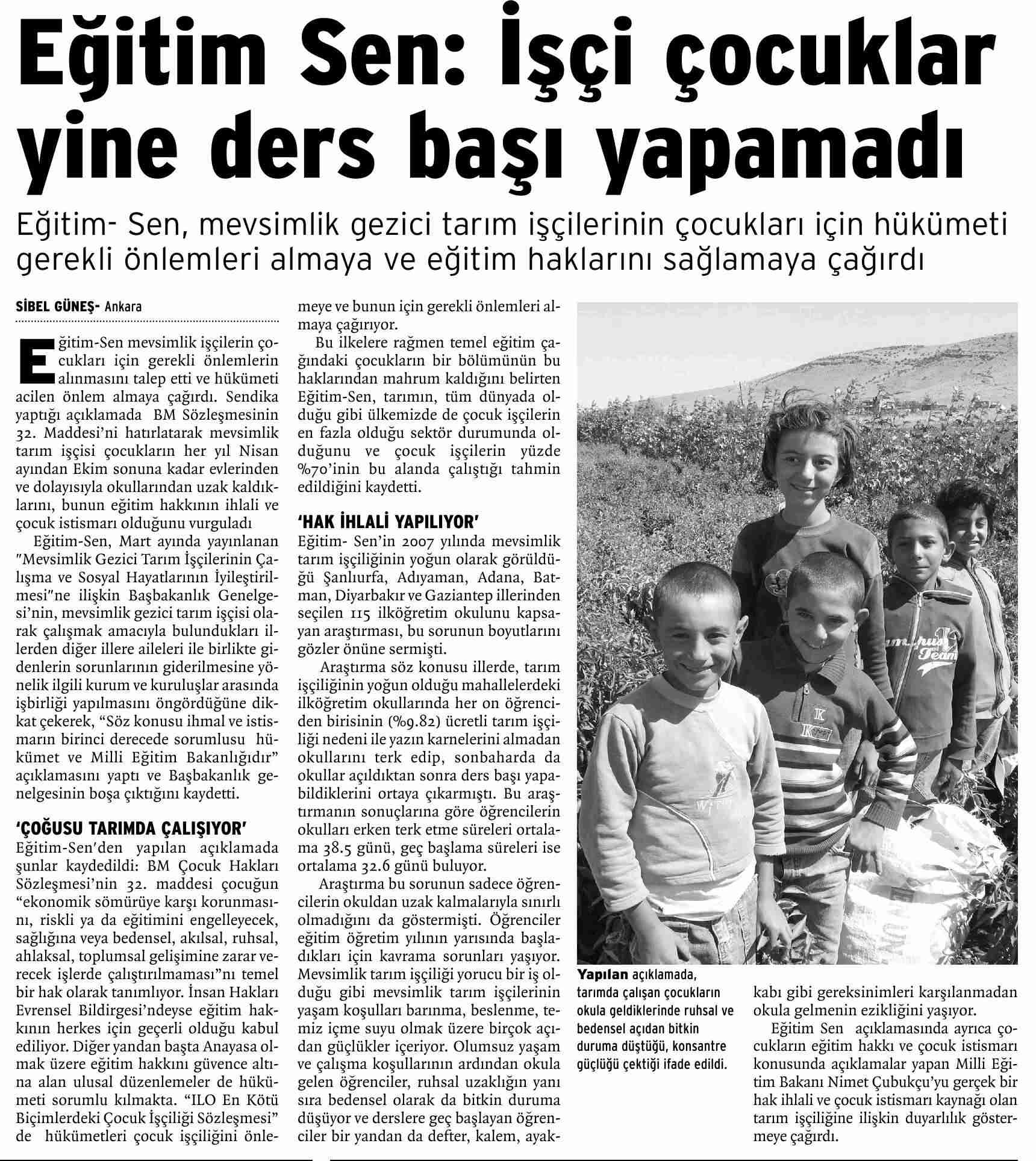İşçi Çocuklar Yine Ders Başı Yapamadı - Birgün