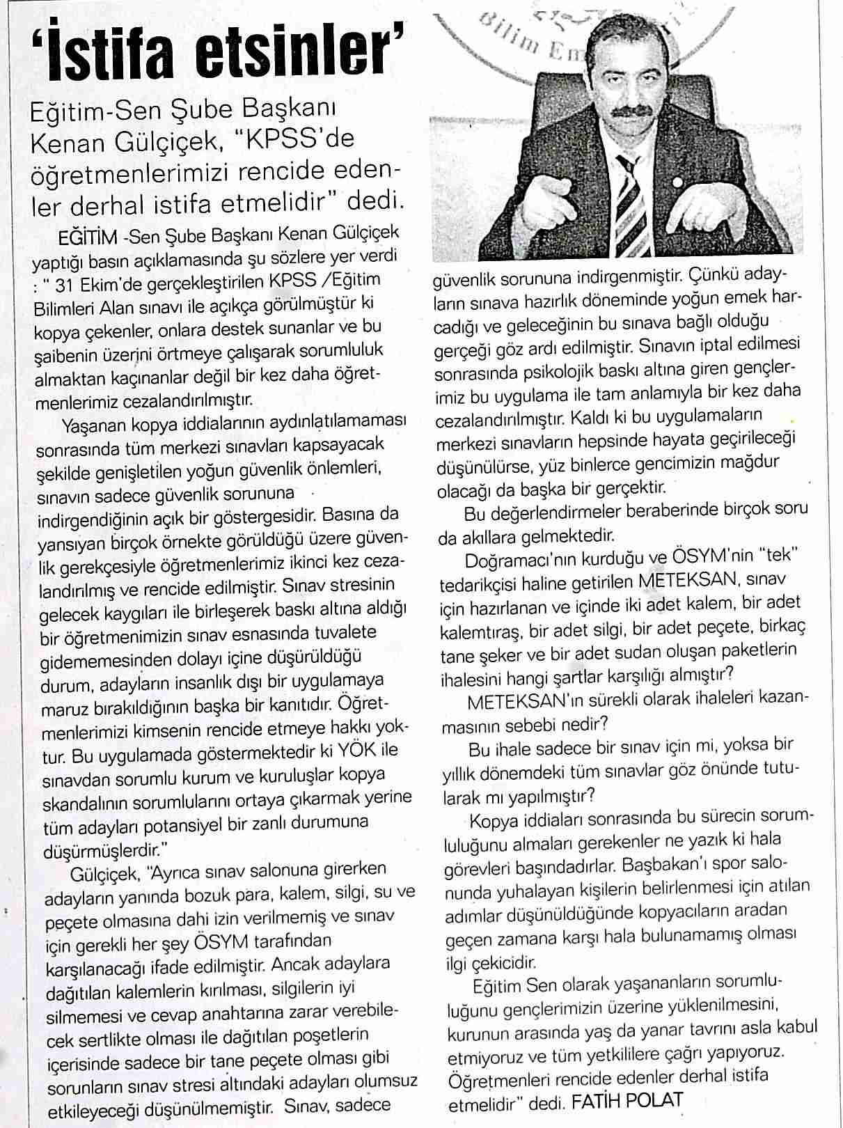 İstifa Etsinler - Ekip