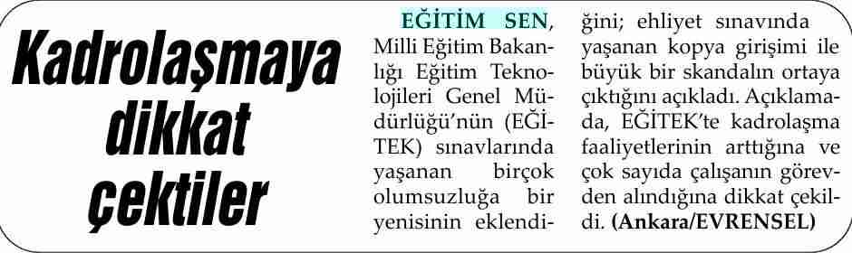 Kadrolaşmaya Dikkat Çektiler - Evrensel