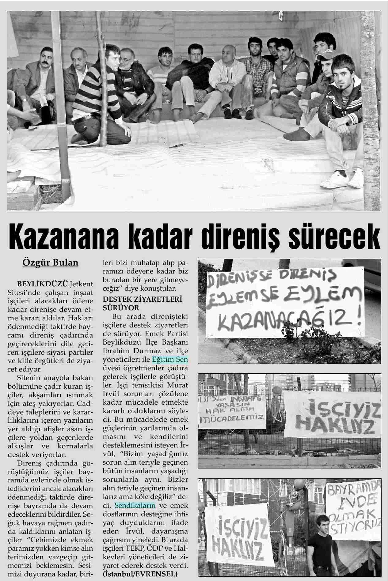 Kazanana Kadar Direniş Sürecek - Evrensel