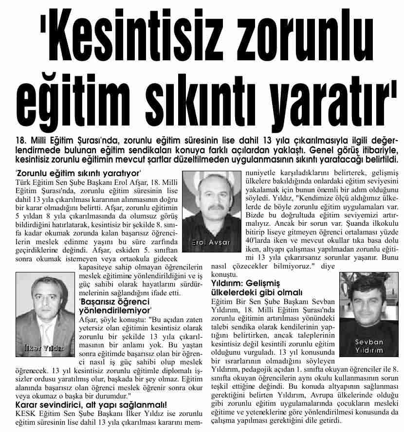 Kesintisiz Zorunlu Eğitim Sıkıntı Yaratır - Yeni Haber