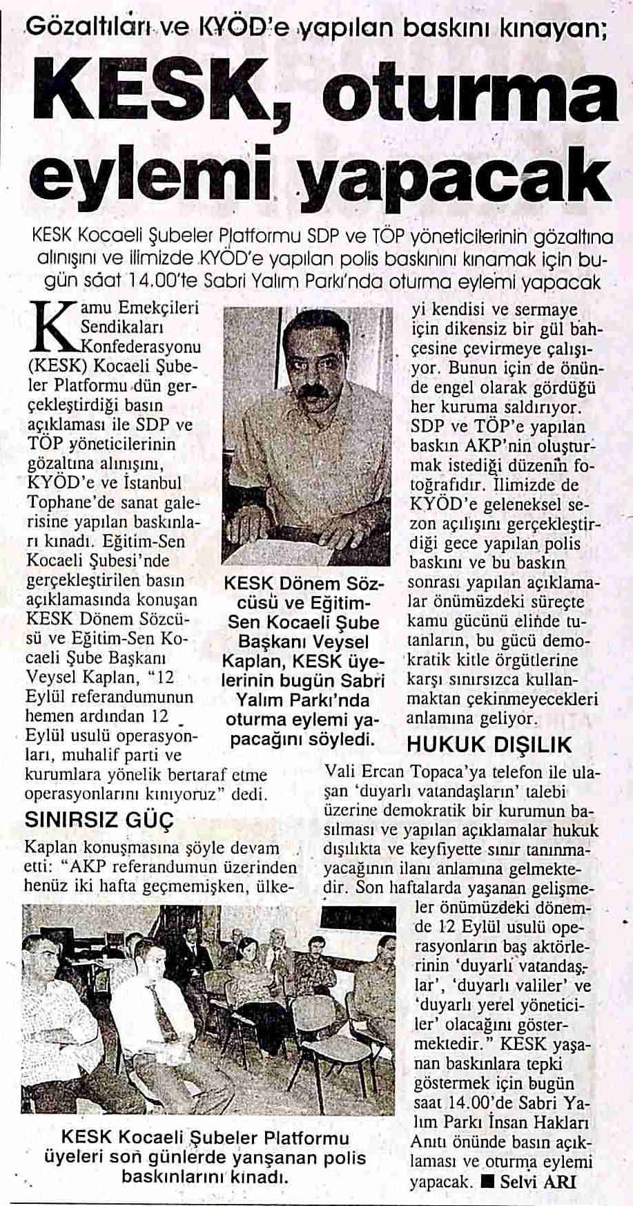 KESK Oturma Eylemi Yapacak - Bizim Kocaeli
