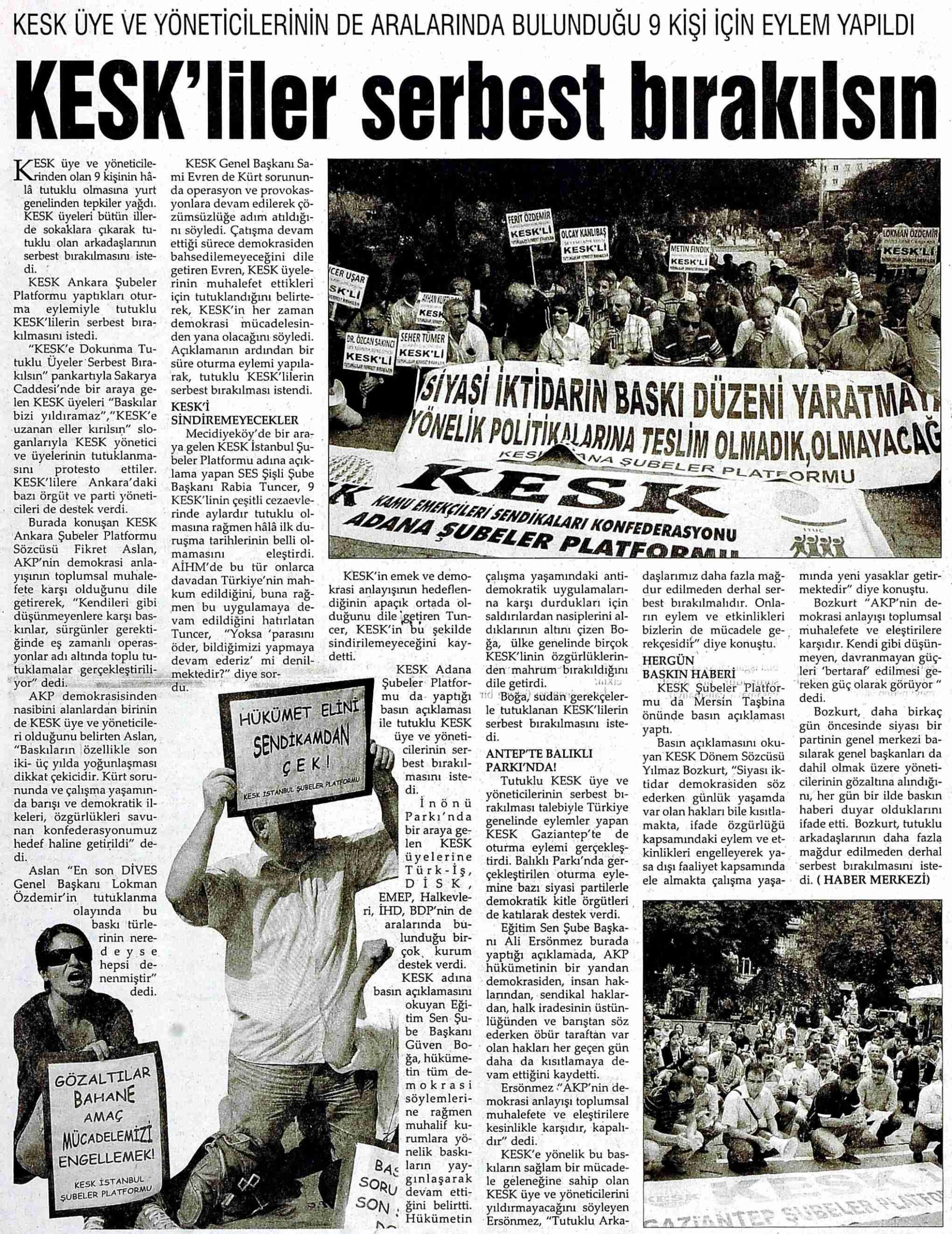 KESK'liler Serbest Bırakılsın2 - Evrensel