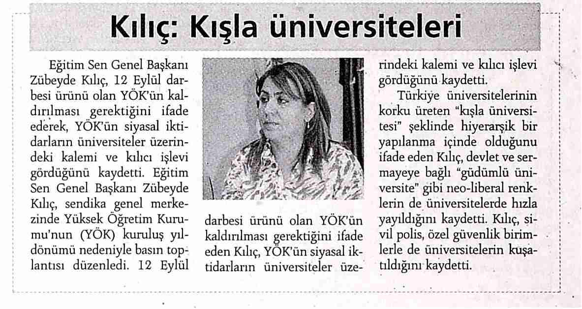 Kılıç Kışla Üniversiteleri - Günlük