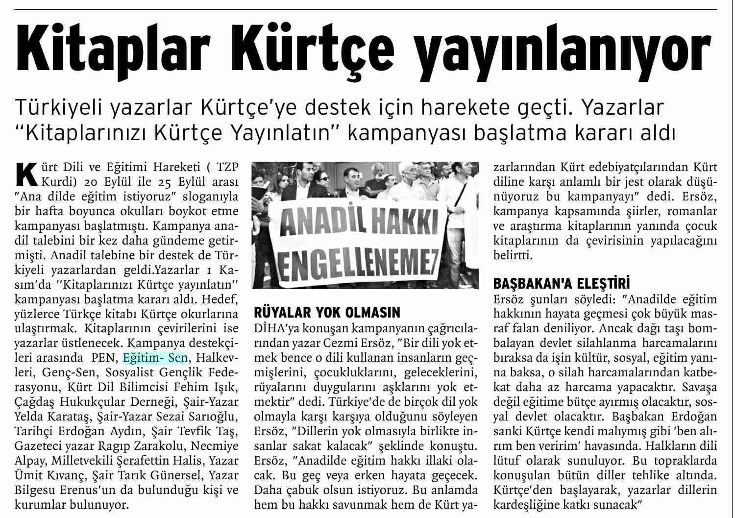 Kitaplar Kürtçe Yayınlanıyor - Birgün