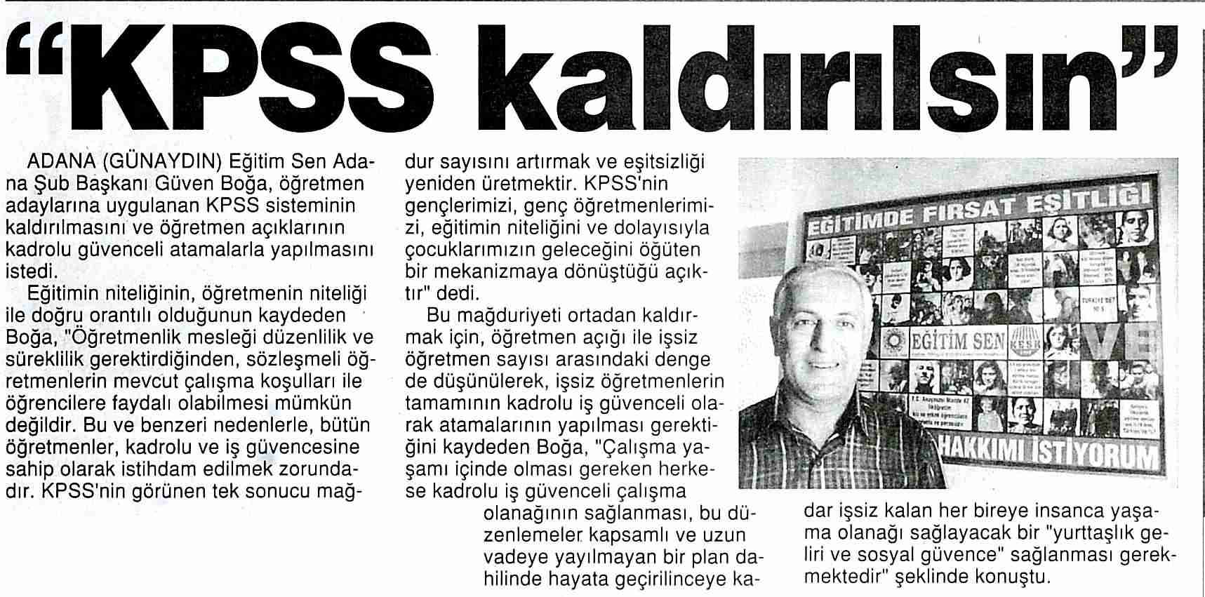 KPSS Kaldırılsın - Günaydın