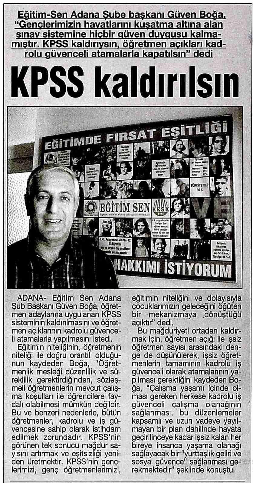 KPSS Kaldırılsın - İlk Haber