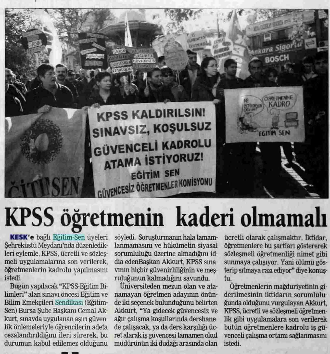 KPSS Öğretmenin Kaderi Olmamalı - Bursa Meydan