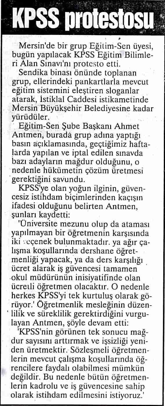 KPSS Protestosu - Adana Haber