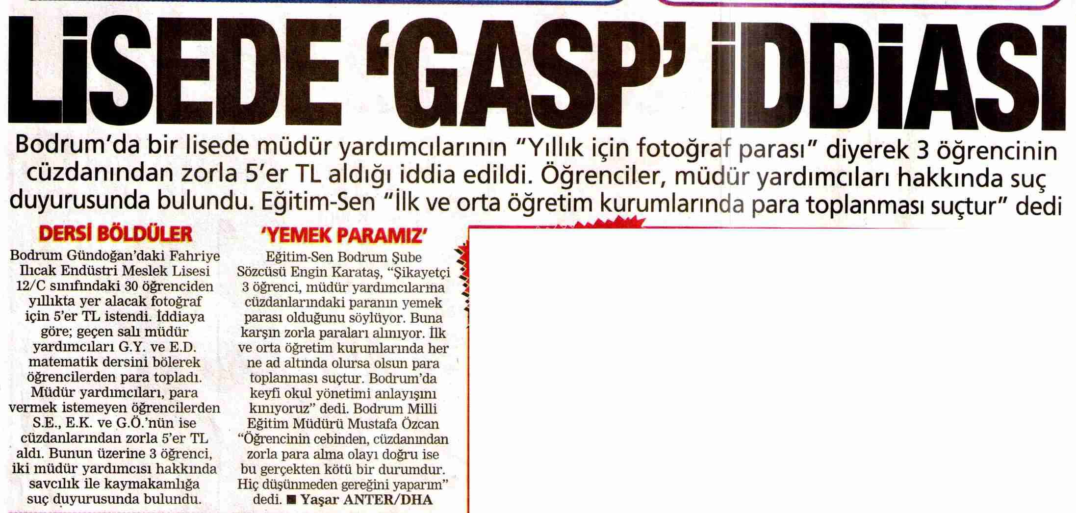 Lisede Gasp İddiası - Posta
