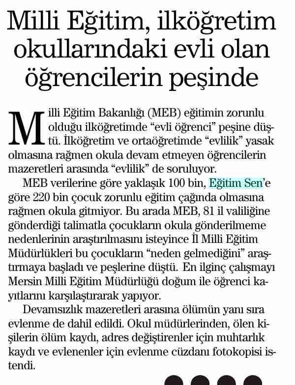 Milli Eğitim İlköğretim Okullarındaki Evli Olan Öğrencilerin Peşinde - Haber Ekspres İzmir